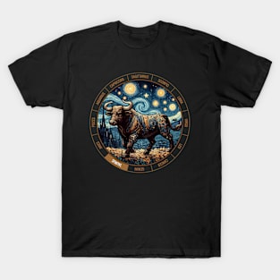 ZODIAC Taurus - Astrological TAURUS - TAURUS - ZODIAC sign - Van Gogh style - 1 T-Shirt